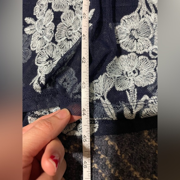 Arissa Embroidered Maxi Skirt in Navy - Picture 6 of 14